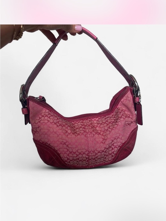 バッグ Vintage Coach Hobo Pink Signature Bag Vintage Coach Pink Signature Hobo Shoulder Bag